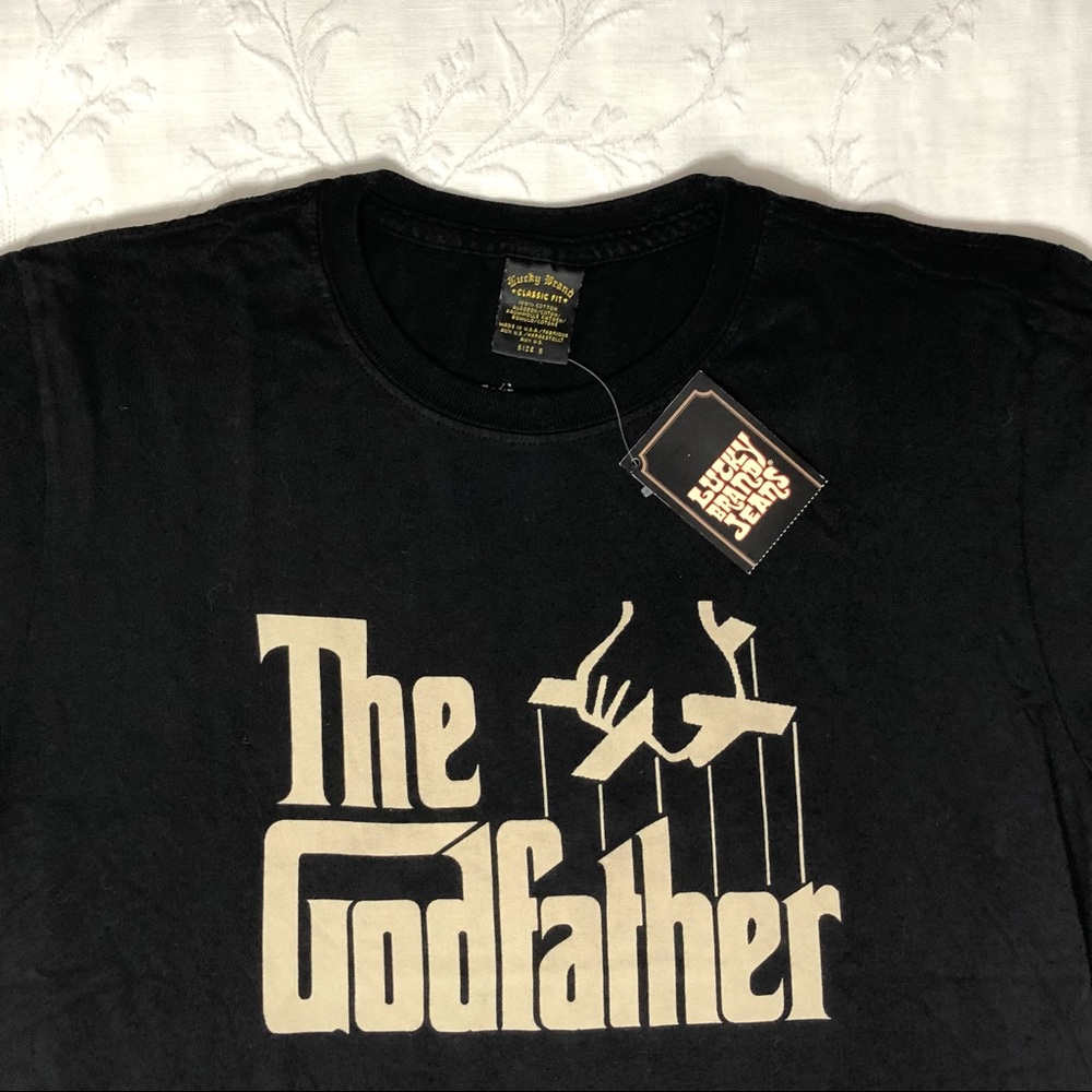 Lucky Brand Tee NWT “The Godfather” Movie Tee Graphic Print Front/Back Size S - Picture 7 of 12